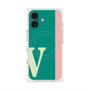 プレミアムスクエアケース with MagSafe［ オリジナル - initial color line - V green ］