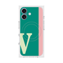 プレミアムスクエアケース with MagSafe［ オリジナル - initial color line - V green ］