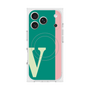 プレミアムスクエアケース with MagSafe［ オリジナル - initial color line - V green ］