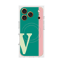 プレミアムスクエアケース with MagSafe［ オリジナル - initial color line - V green ］