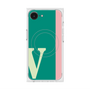 プレミアムスクエアケース with MagSafe［ オリジナル - initial color line - V green ］