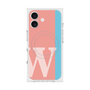 プレミアムスクエアケース with MagSafe［ オリジナル - initial color line - W pink ］