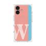 プレミアムスクエアケース with MagSafe［ オリジナル - initial color line - W pink ］