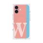 プレミアムスクエアケース with MagSafe［ オリジナル - initial color line - W pink ］