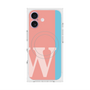 プレミアムスクエアケース with MagSafe［ オリジナル - initial color line - W pink ］