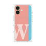 プレミアムスクエアケース with MagSafe［ オリジナル - initial color line - W pink ］