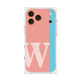 プレミアムスクエアケース with MagSafe［ オリジナル - initial color line - W pink ］