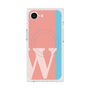 プレミアムスクエアケース with MagSafe［ オリジナル - initial color line - W pink ］