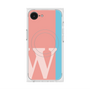 プレミアムスクエアケース with MagSafe［ オリジナル - initial color line - W pink ］