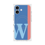プレミアムスクエアケース with MagSafe［ オリジナル - initial color line - W blue ］