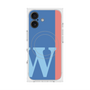 プレミアムスクエアケース with MagSafe［ オリジナル - initial color line - W blue ］