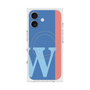 プレミアムスクエアケース with MagSafe［ オリジナル - initial color line - W blue ］
