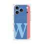 プレミアムスクエアケース with MagSafe［ オリジナル - initial color line - W blue ］