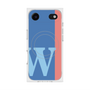 プレミアムスクエアケース with MagSafe［ オリジナル - initial color line - W blue ］