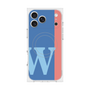 プレミアムスクエアケース with MagSafe［ オリジナル - initial color line - W blue ］