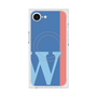 プレミアムスクエアケース with MagSafe［ オリジナル - initial color line - W blue ］