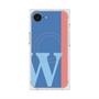 プレミアムスクエアケース with MagSafe［ オリジナル - initial color line - W blue ］