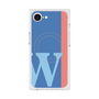 プレミアムスクエアケース with MagSafe［ オリジナル - initial color line - W blue ］