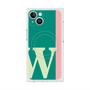 プレミアムスクエアケース with MagSafe［ オリジナル - initial color line - W green ］