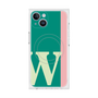 プレミアムスクエアケース with MagSafe［ オリジナル - initial color line - W green ］