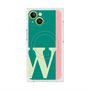 プレミアムスクエアケース with MagSafe［ オリジナル - initial color line - W green ］