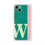 プレミアムスクエアケース with MagSafe［ オリジナル - initial color line - W green ］