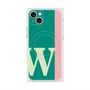 プレミアムスクエアケース with MagSafe［ オリジナル - initial color line - W green ］