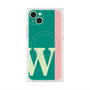 プレミアムスクエアケース with MagSafe［ オリジナル - initial color line - W green ］