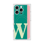 プレミアムスクエアケース with MagSafe［ オリジナル - initial color line - W green ］