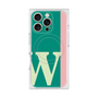 プレミアムスクエアケース with MagSafe［ オリジナル - initial color line - W green ］