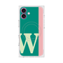 プレミアムスクエアケース with MagSafe［ オリジナル - initial color line - W green ］