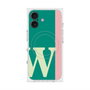 プレミアムスクエアケース with MagSafe［ オリジナル - initial color line - W green ］