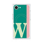 プレミアムスクエアケース with MagSafe［ オリジナル - initial color line - W green ］