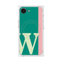 プレミアムスクエアケース with MagSafe［ オリジナル - initial color line - W green ］