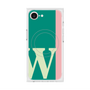 プレミアムスクエアケース with MagSafe［ オリジナル - initial color line - W green ］