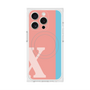 プレミアムスクエアケース with MagSafe［ オリジナル - initial color line - X pink ］