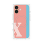 プレミアムスクエアケース with MagSafe［ オリジナル - initial color line - X pink ］