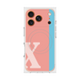 プレミアムスクエアケース with MagSafe［ オリジナル - initial color line - X pink ］