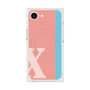 プレミアムスクエアケース with MagSafe［ オリジナル - initial color line - X pink ］
