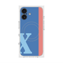 プレミアムスクエアケース with MagSafe［ オリジナル - initial color line - X blue ］