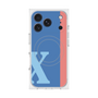プレミアムスクエアケース with MagSafe［ オリジナル - initial color line - X blue ］
