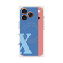 プレミアムスクエアケース with MagSafe［ オリジナル - initial color line - X blue ］
