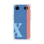 プレミアムスクエアケース with MagSafe［ オリジナル - initial color line - X blue ］