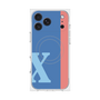 プレミアムスクエアケース with MagSafe［ オリジナル - initial color line - X blue ］