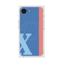 プレミアムスクエアケース with MagSafe［ オリジナル - initial color line - X blue ］