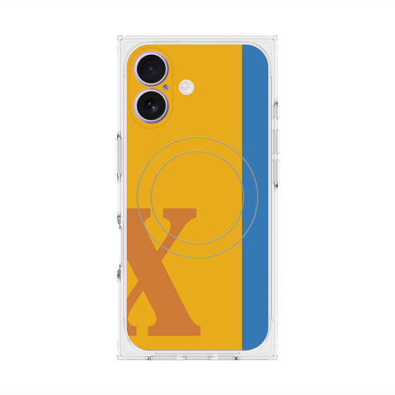 プレミアムスクエアケース with MagSafe［ オリジナル - initial color line - X orange ］