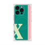 プレミアムスクエアケース with MagSafe［ オリジナル - initial color line - X green ］
