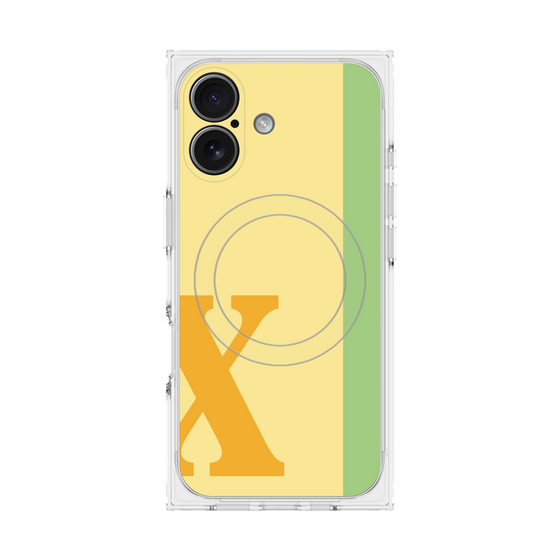 プレミアムスクエアケース with MagSafe［ オリジナル - initial color line - X yellow ］