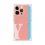 プレミアムスクエアケース with MagSafe［ オリジナル - initial color line - Y pink ］