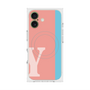 プレミアムスクエアケース with MagSafe［ オリジナル - initial color line - Y pink ］